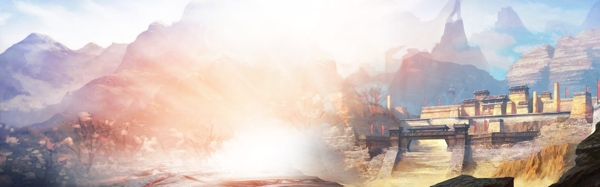 中國風(fēng)插畫黃色背景banner背景