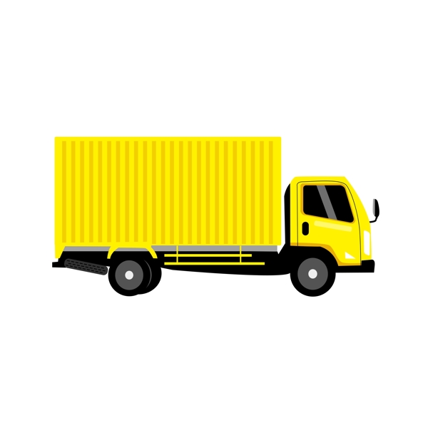 黄色货车交通运输工具扁平风元素