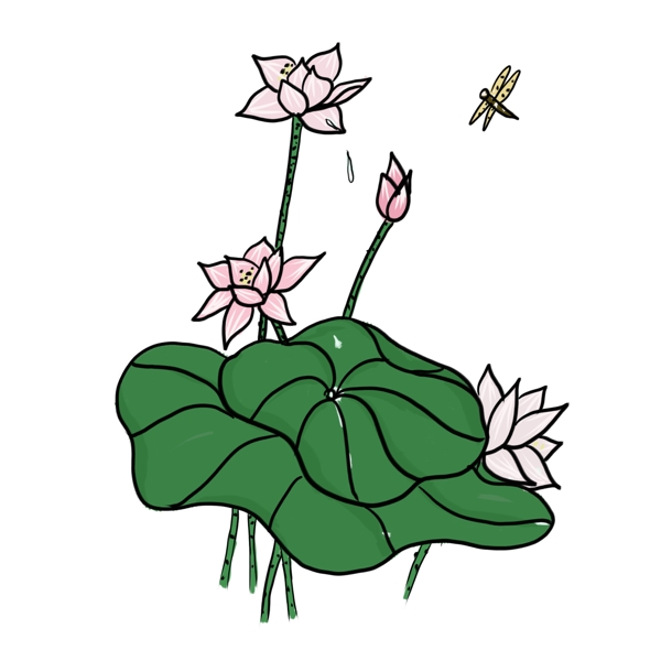 手繪中國風(fēng)荷花PNG素材