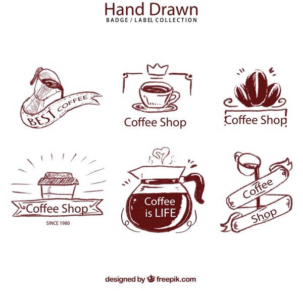 咖啡徽章和标签图片