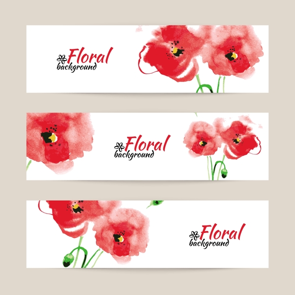 水彩花卉banner