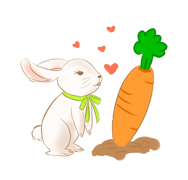 兔子胡萝卜插画图片