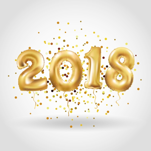 金色精美2018字體元素