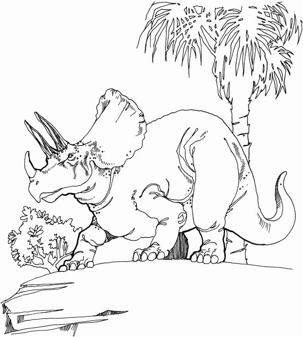 遠(yuǎn)古時代的動物恐龍手繪畫動物素描