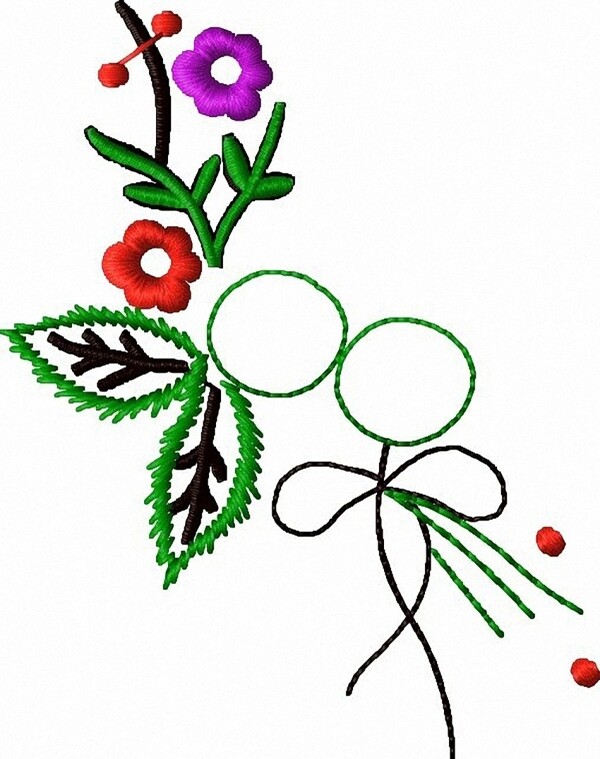 繡花植物花卉家紡免費(fèi)素材