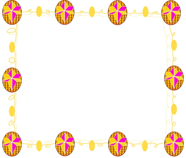 复活节卡通彩蛋边框元素设计