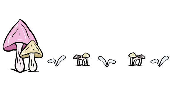蘑菇分割线装饰插画