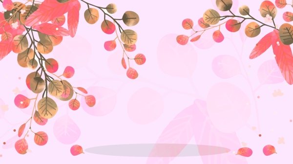 粉色秋季树叶背景素材