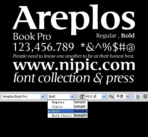 AreplosBookPro系列字体下载