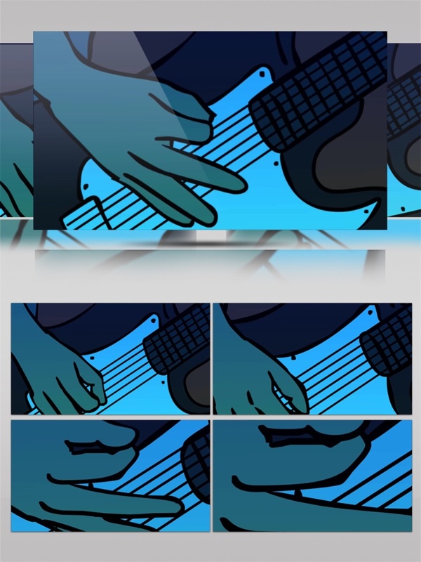 蓝光摇滚吉他视频素材