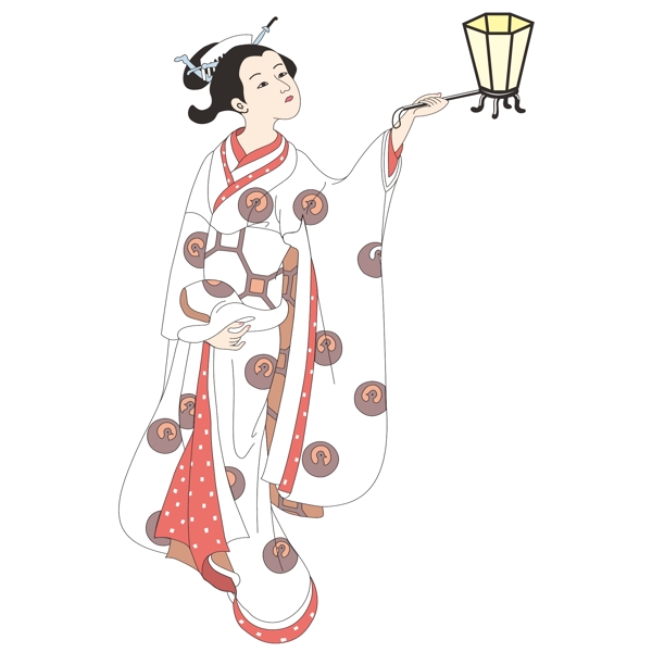 印花矢量圖人物女人色彩黑白色免費素材