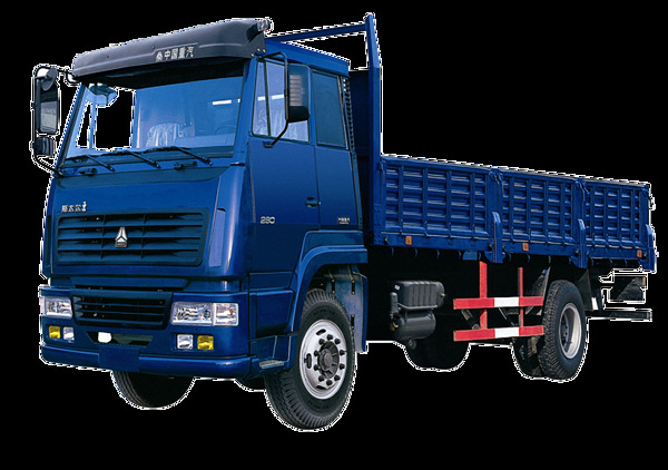 蓝色大型载重卡车免抠png透明图层素材