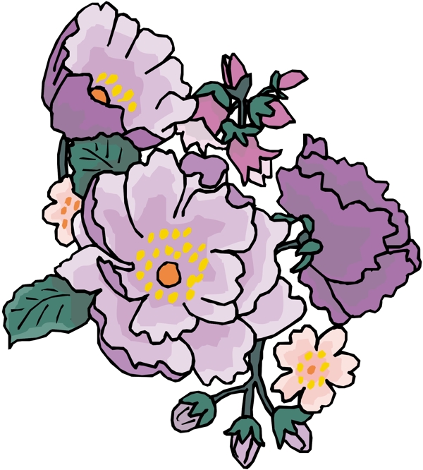 花朵花草鮮花矢量EPS格式0758