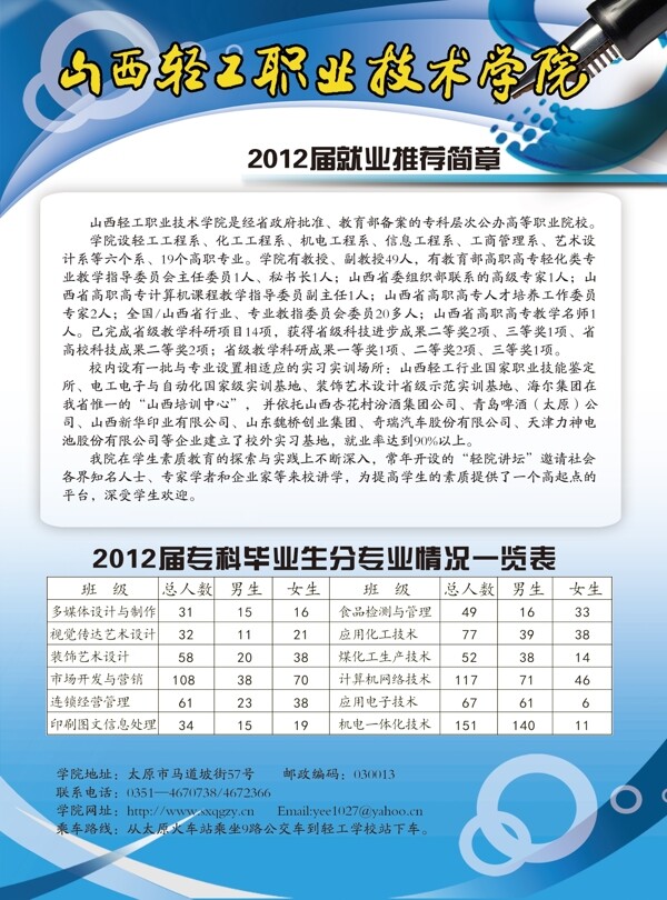 職業(yè)學院宣傳單圖片