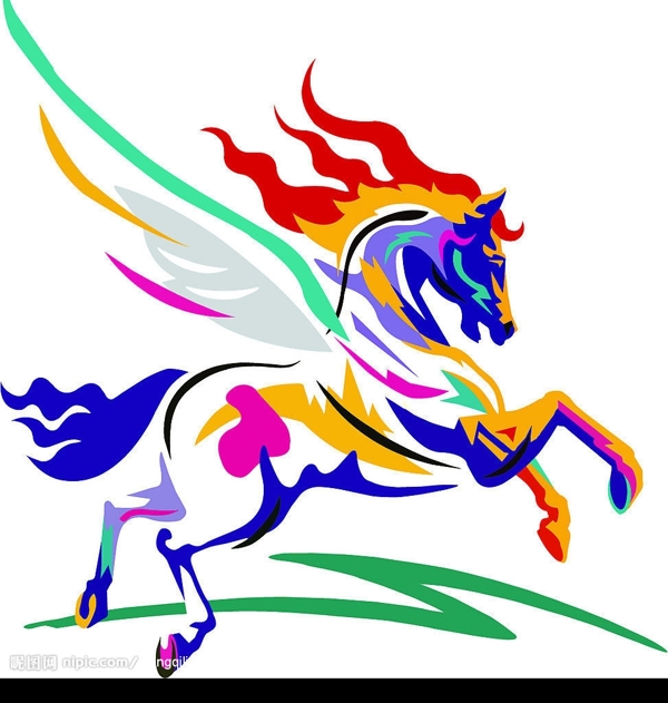 五彩馬圖片