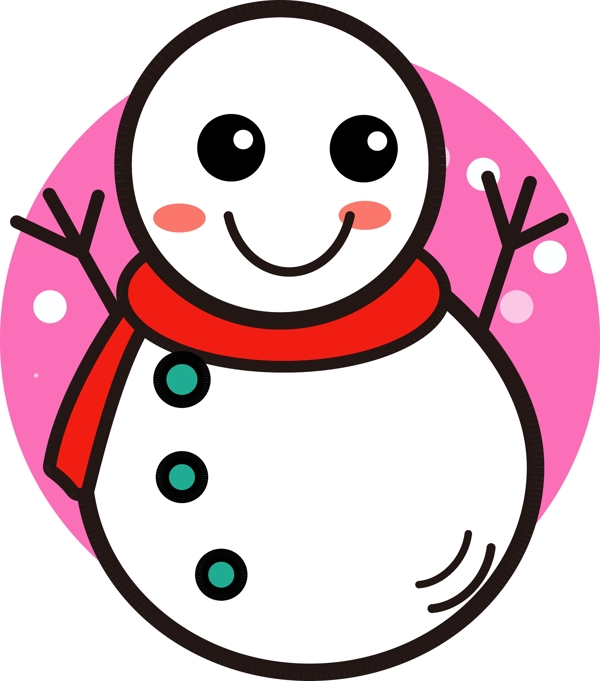 冬季元素卡通可爱雪人可商用元素