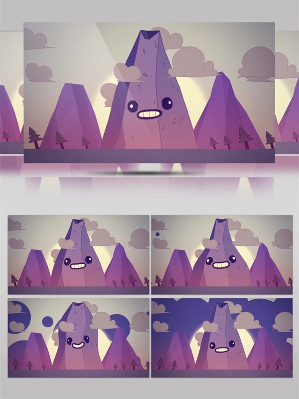 紫色梦幻火山视频素材
