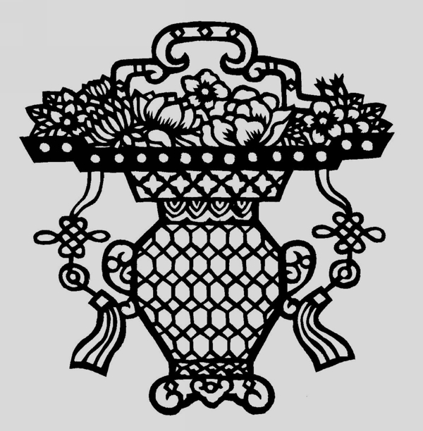 花瓶剪紙