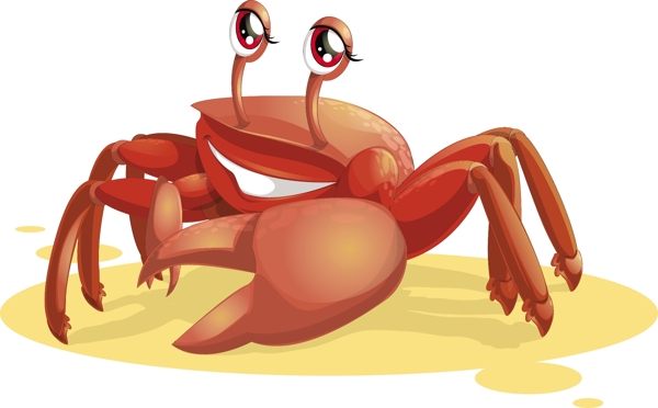 卡通螃蟹矢量图形