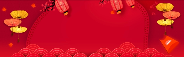 中国风花式灯笼舞台网页背景素材