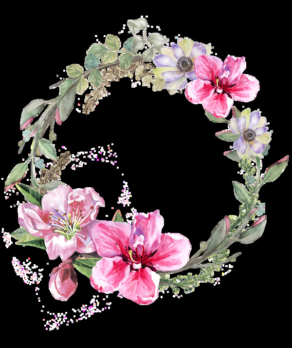 婚禮LOGO花環(huán)卡通透明素材