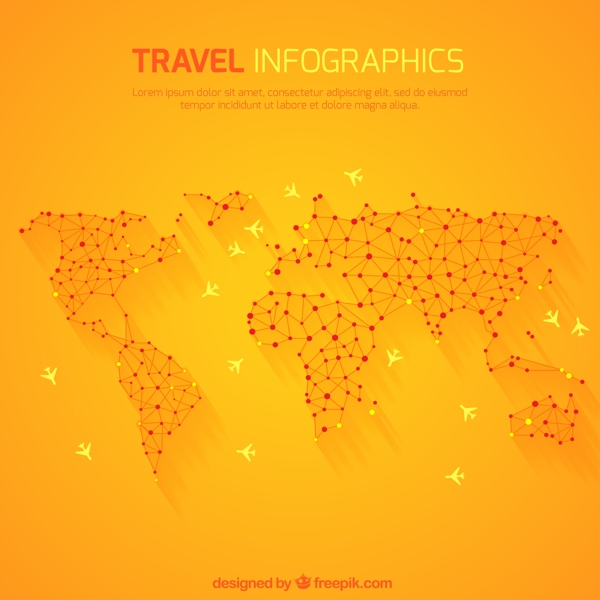 橙色世界旅行地图图片