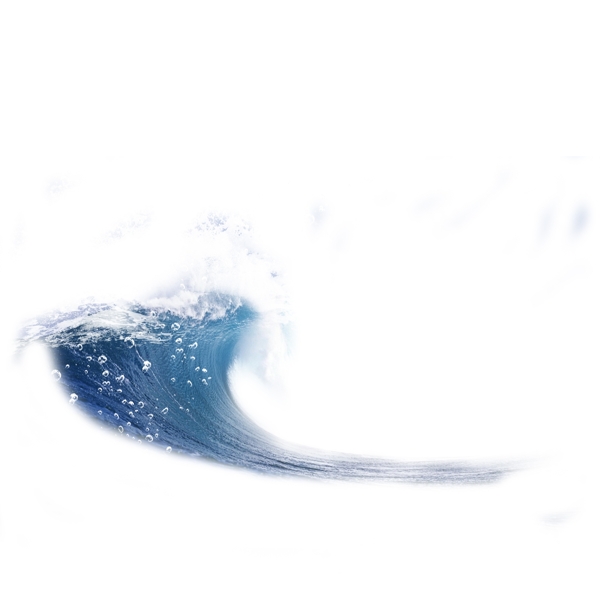 水浪白色水花蓝色海洋元素