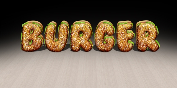 超酷的3D汉堡字体PSD字体模板