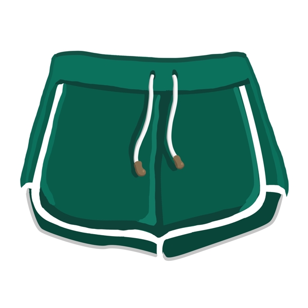绿色短裤装饰
