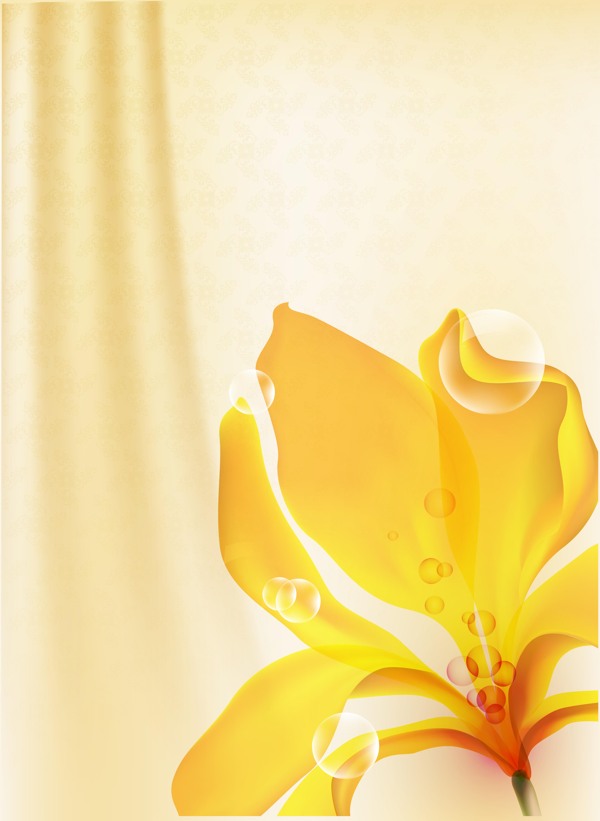金色百合花移門圖案