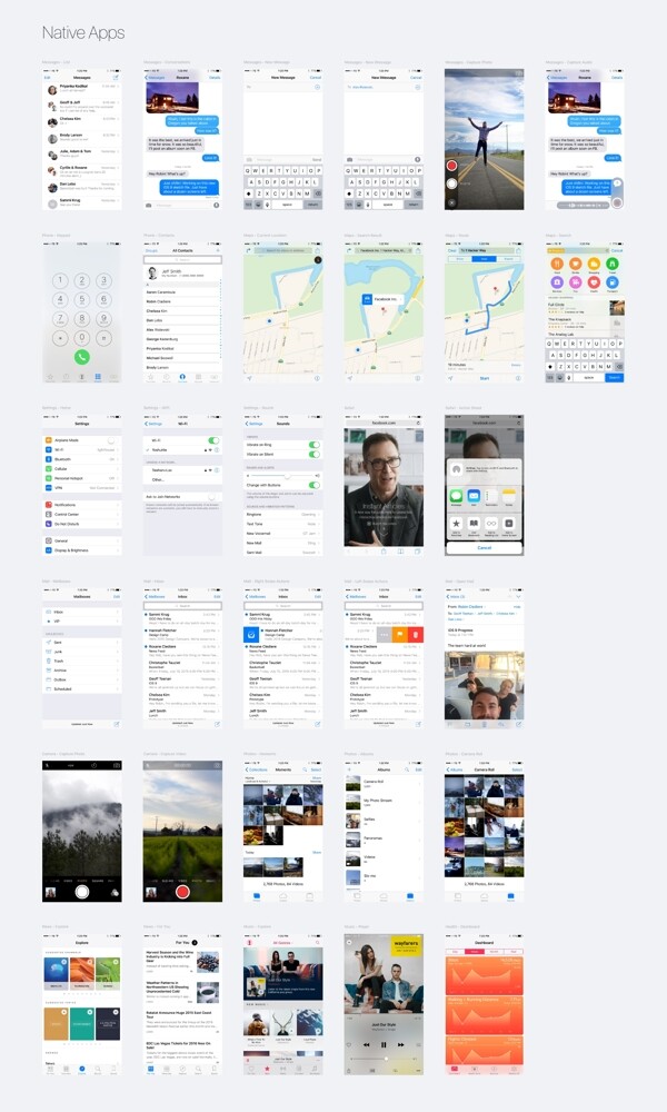 iOS9界面UI分层素材模板
