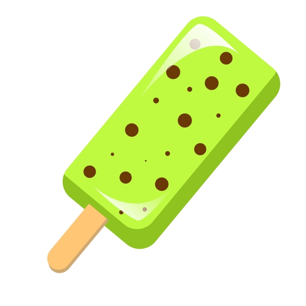 绿色夏季冰淇淋