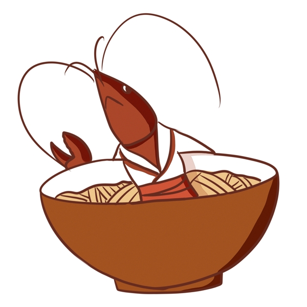 美味的龙虾面条插画