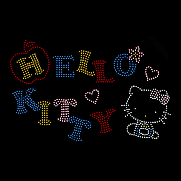 燙鉆文字英文小貓hellokitty免費素材