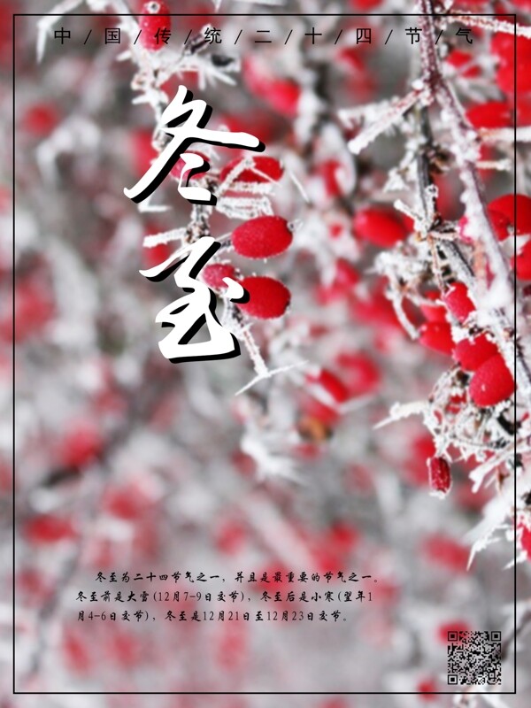 冬至下雪二十四節(jié)氣海報