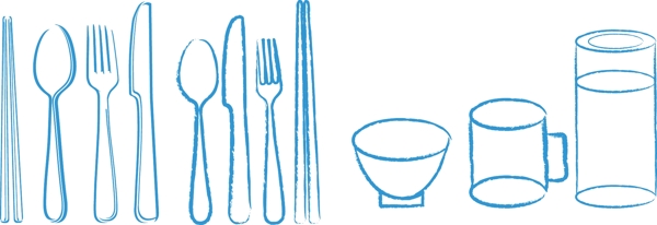 簡易餐具繪圖图片