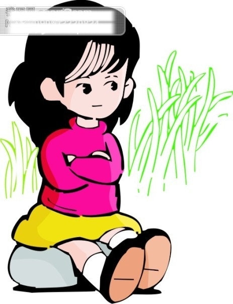 小女孩漫畫矢量圖