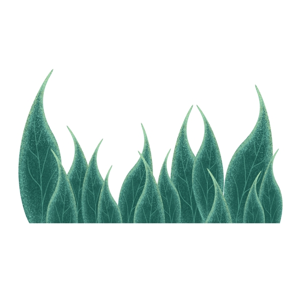 手绘水彩植物卡通透明素材