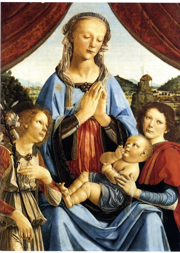 圣母玛丽亚油画图片