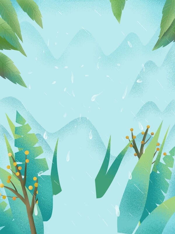 清新春季远山树林背景设计