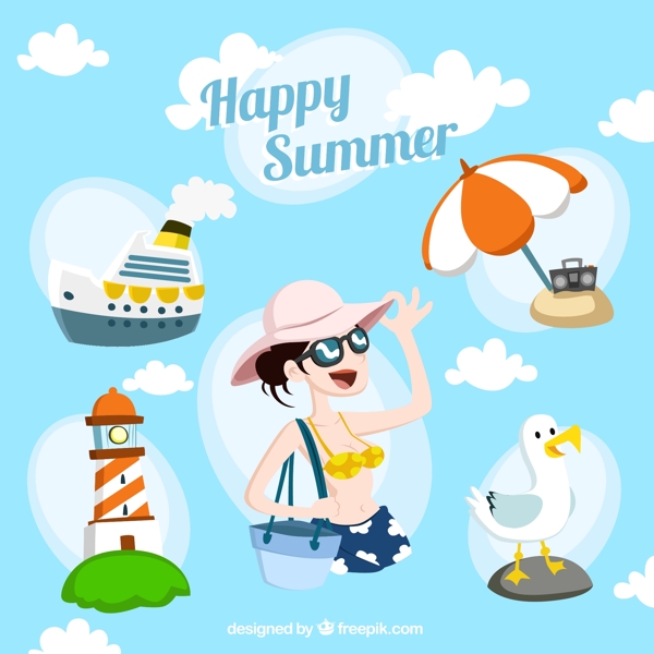 夏天度假元素