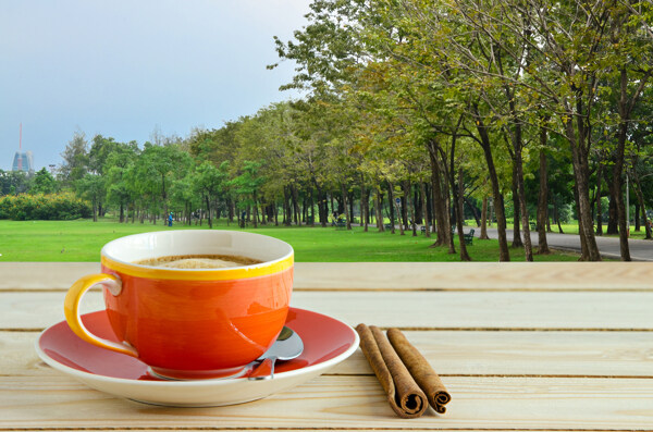 香料與咖啡杯圖片