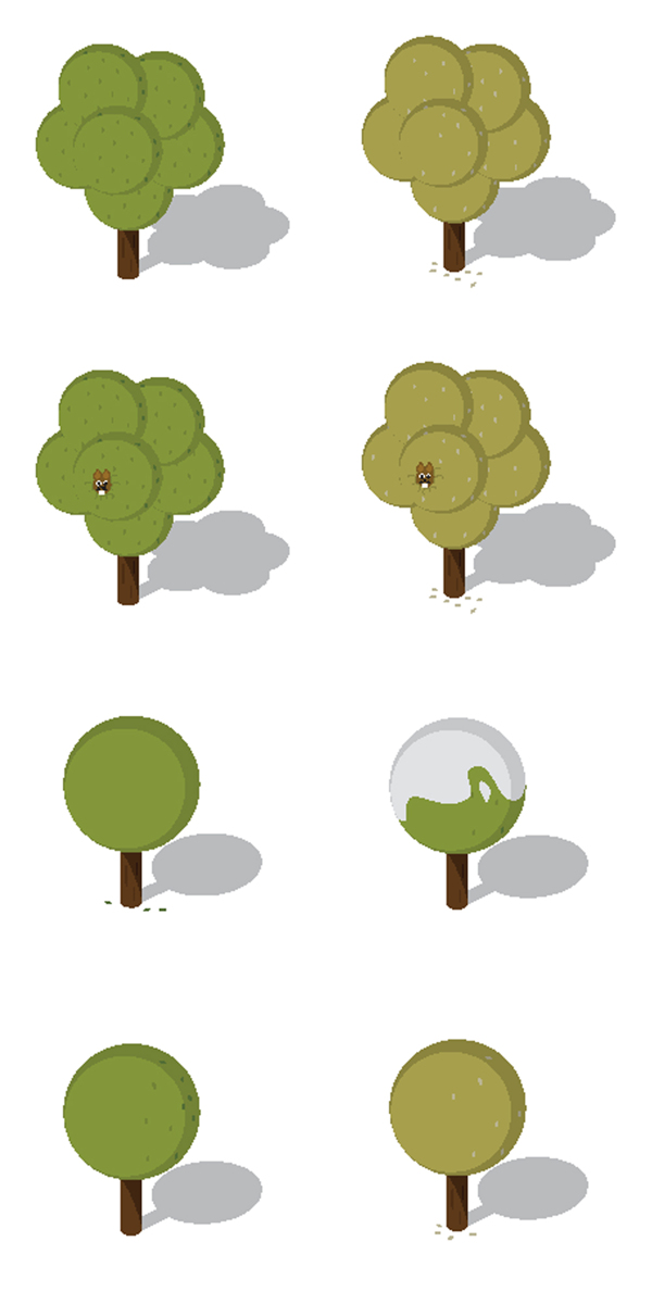 清新创意绿色树木插画