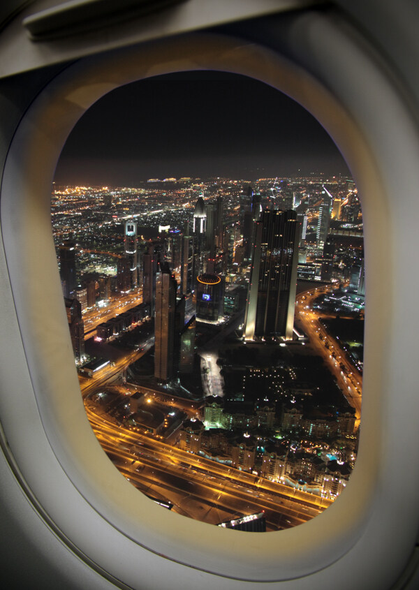 飞机鸟瞰迪拜风景图片