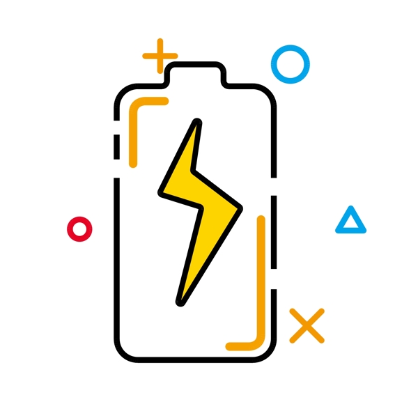電池MEB圖標(biāo)閃電黃色商用元素