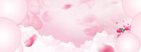 唯美粉色花朵banner背景素材