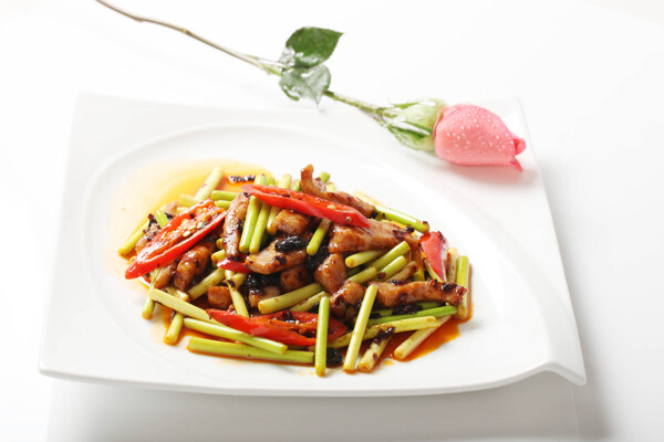蒜苔炒肉圖片