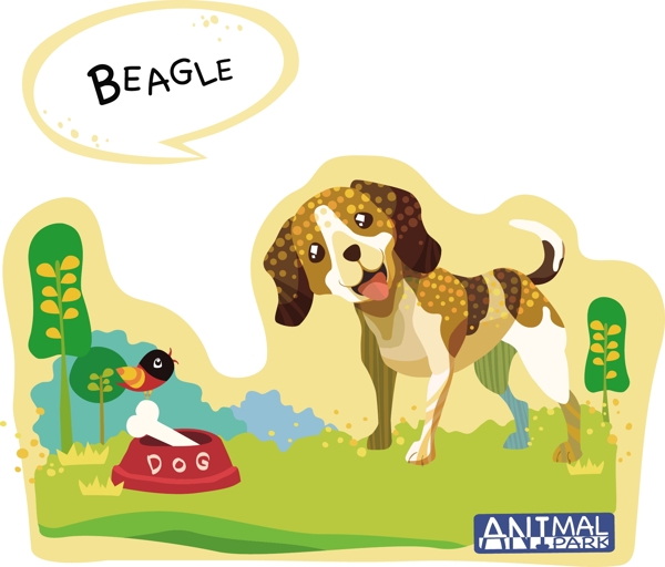 卡通獵犬圖片