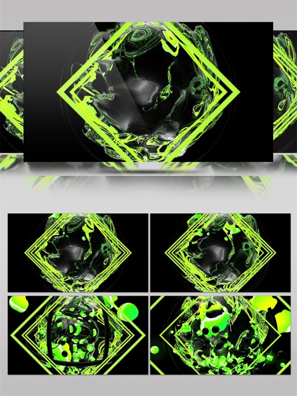 绿光星际方块视频素材