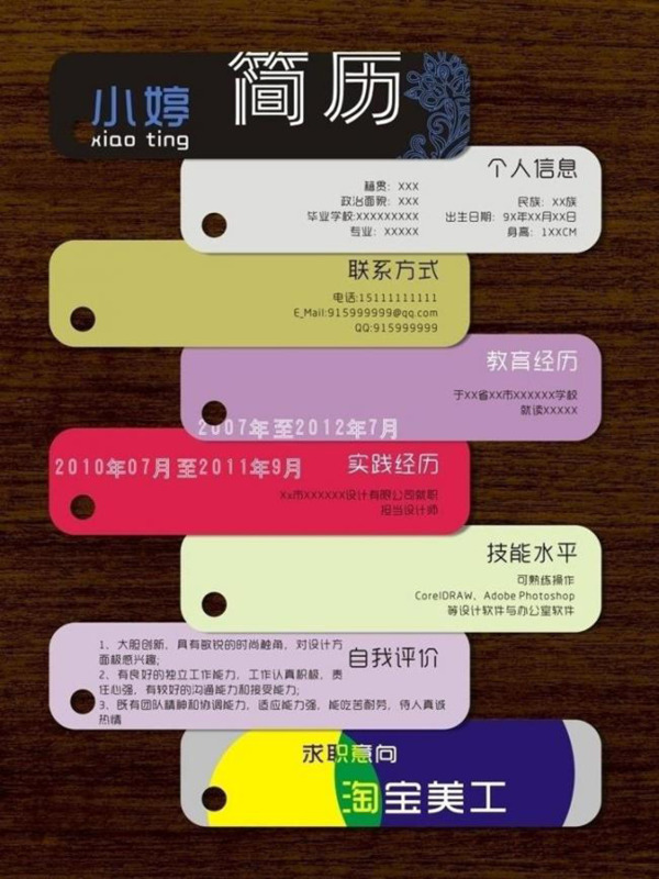 創(chuàng)意個人簡歷矢量設計